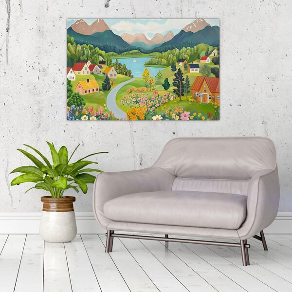 Slika - Selo u planinama (90x60 cm)
