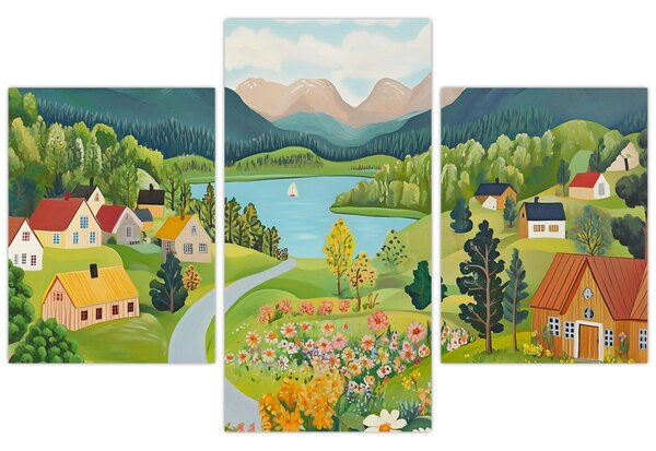 Slika - Selo u planinama (90x60 cm)
