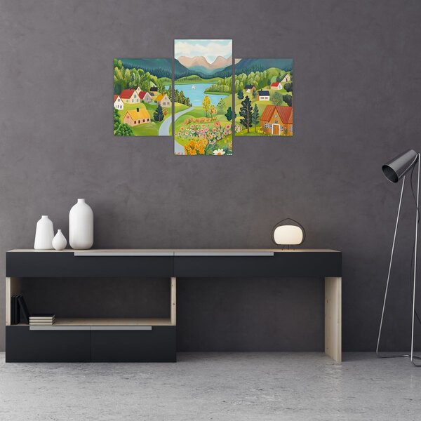 Slika - Selo u planinama (90x60 cm)