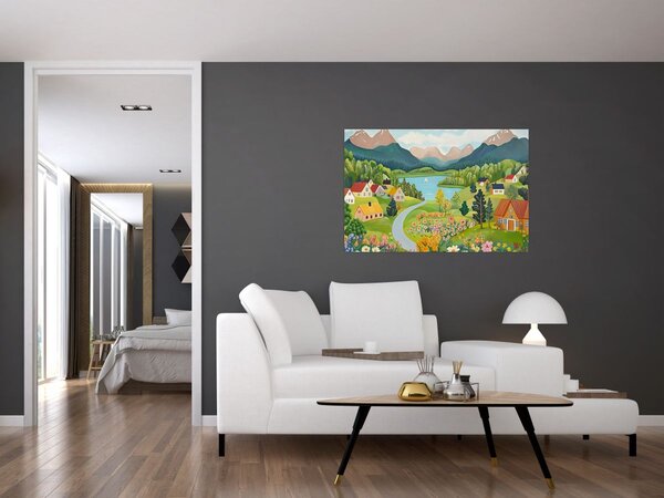 Slika - Selo u planinama (90x60 cm)