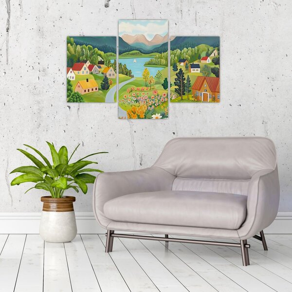 Slika - Selo u planinama (90x60 cm)