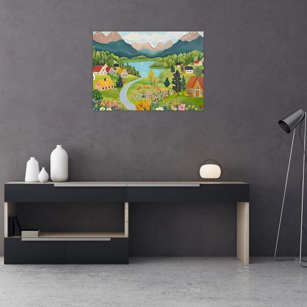Slika - Selo u planinama (70x50 cm)