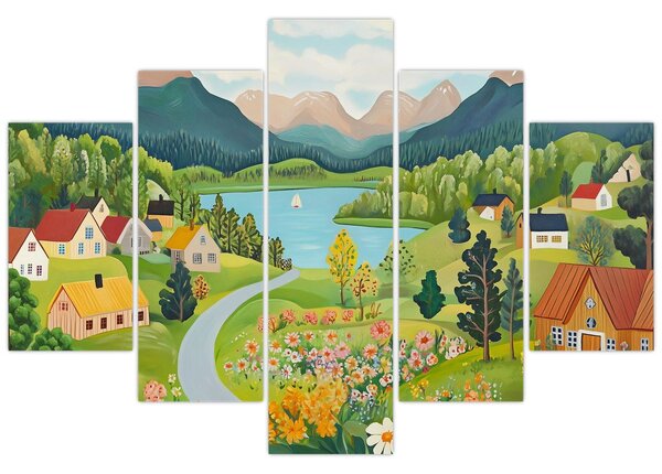 Slika - Selo u planinama (150x105 cm)