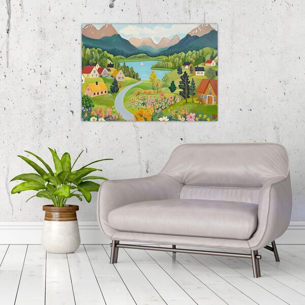 Slika - Selo u planinama (70x50 cm)