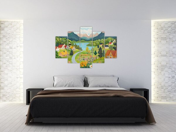 Slika - Selo u planinama (150x105 cm)