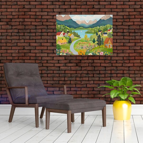 Slika - Selo u planinama (70x50 cm)