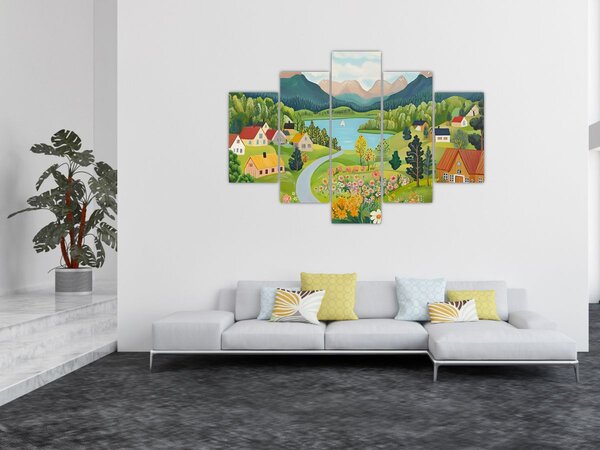 Slika - Selo u planinama (150x105 cm)