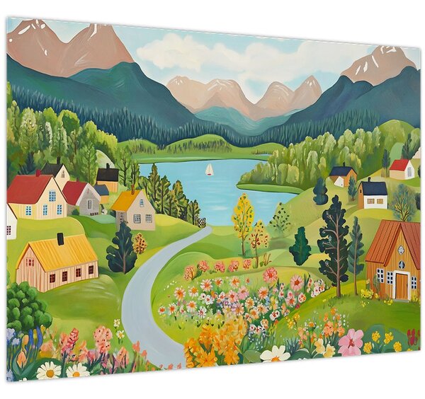 Slika - Selo u planinama (70x50 cm)