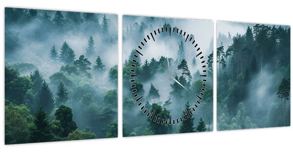 Slika - Šuma u magli (sa satom) (90x30 cm)