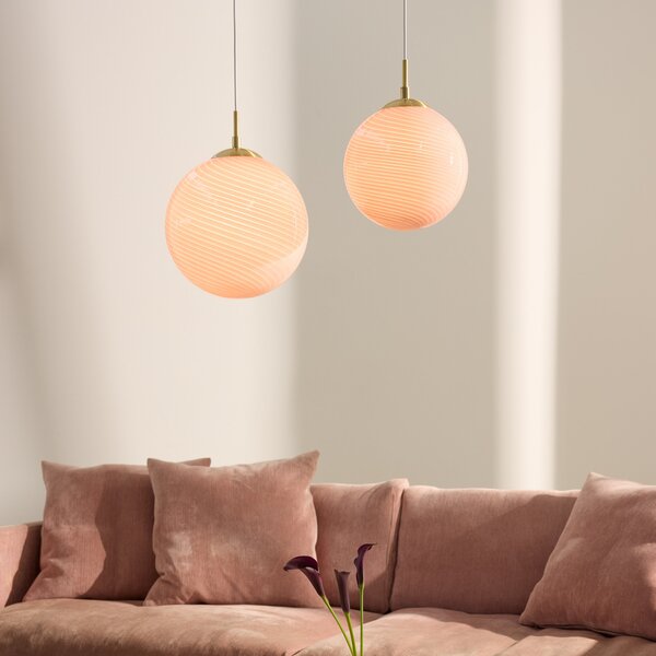 Viseće Svjetiljka Halo Design, CANDY BALL, prigušiv, Ružičasta ruža, Dnevna soba, Staklo, Dizajn