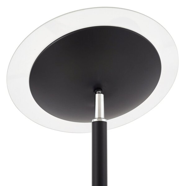 Podne Lampa Lindby, MALEA, prigušiv, Crno, Dnevna soba, Metal, Moderan