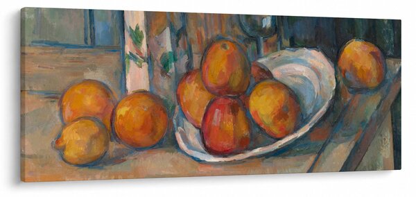 Slika - Paul Cézanne, Still Life with Milk Jug and Fruit, reprodukcije (120x50 cm)