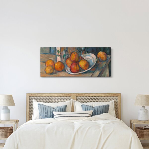 Slika - Paul Cézanne, Still Life with Milk Jug and Fruit, reprodukcije (120x50 cm)