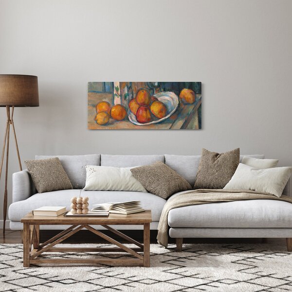 Slika - Paul Cézanne, Still Life with Milk Jug and Fruit, reprodukcije (120x50 cm)