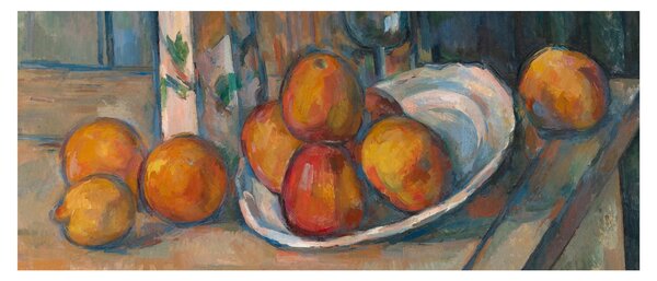 Slika - Paul Cézanne, Still Life with Milk Jug and Fruit, reprodukcije (120x50 cm)
