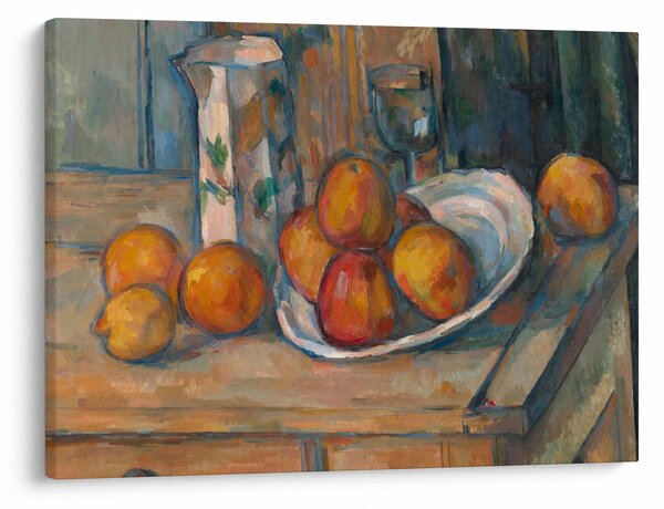 Slika - Paul Cézanne, Still Life with Milk Jug and Fruit, reprodukcije (70x50 cm)