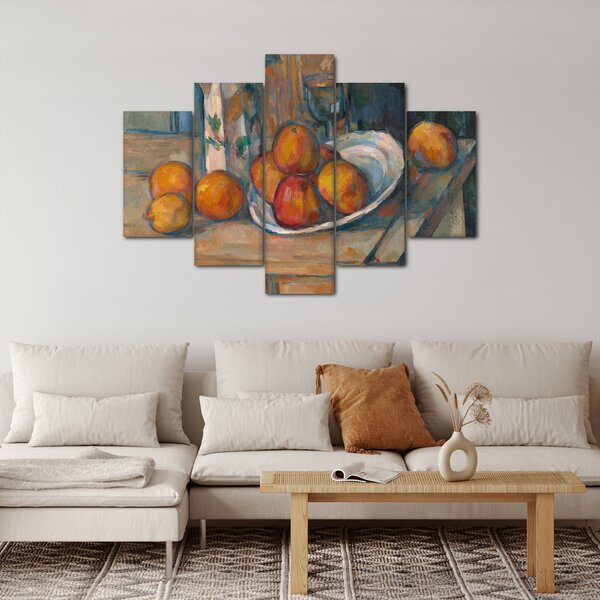 Slika - Paul Cézanne, Still Life with Milk Jug and Fruit, reprodukcije (150x105 cm)
