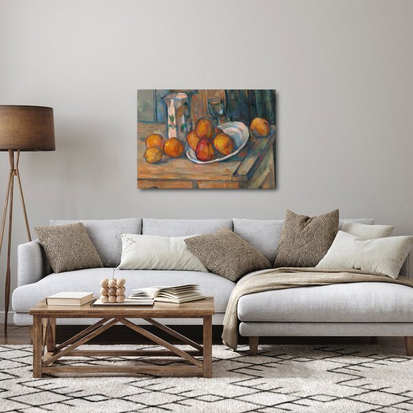 Slika - Paul Cézanne, Still Life with Milk Jug and Fruit, reprodukcije (70x50 cm)