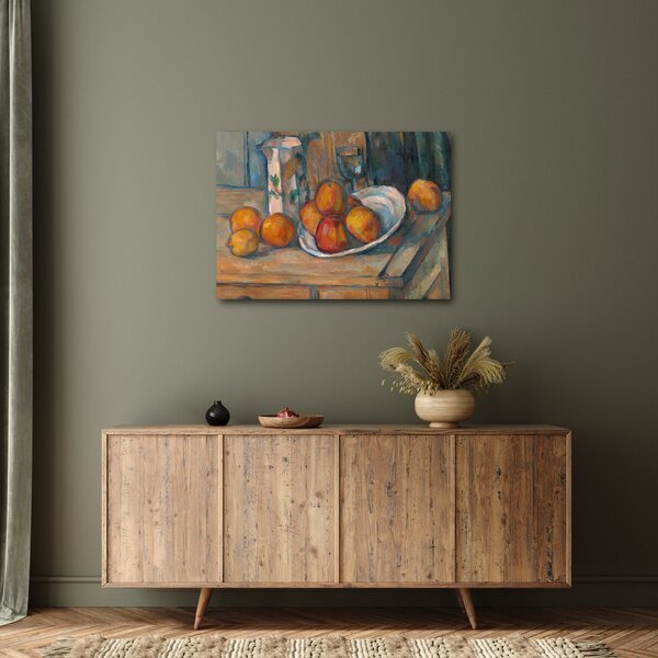 Slika - Paul Cézanne, Still Life with Milk Jug and Fruit, reprodukcije (70x50 cm)