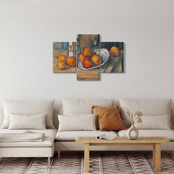 Slika - Paul Cézanne, Still Life with Milk Jug and Fruit, reprodukcije (90x60 cm)