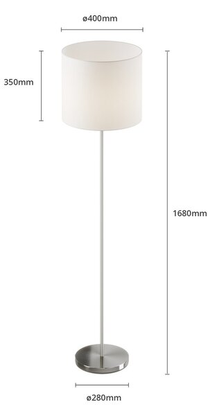 Podne Lampa Lindby, Everly, Bijela, Dnevna soba, Tkanina / tekstil, Moderan