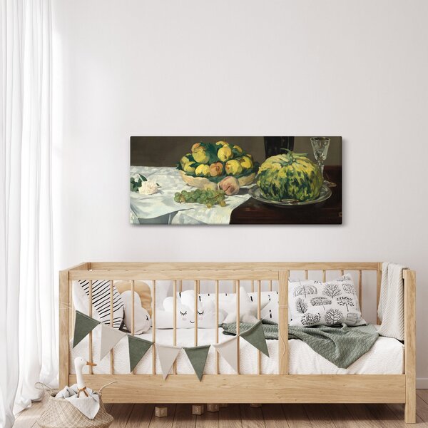 Slika - Edouard Manet, Still Life with Melon and Peaches, reprodukcije (120x50 cm)