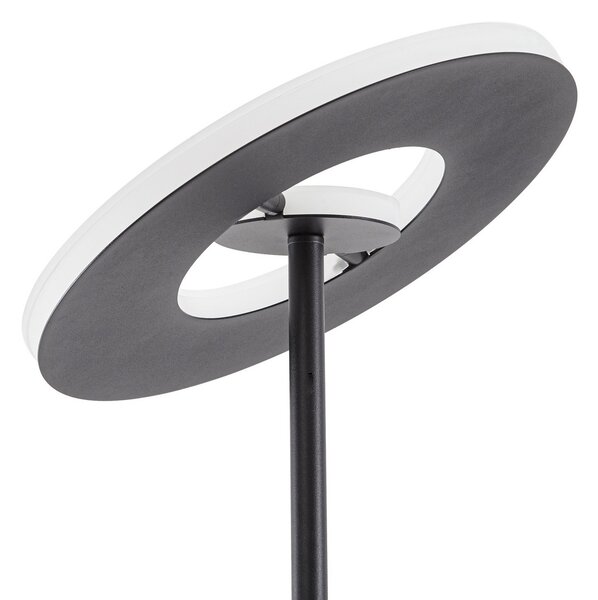 Podne Lampa Lucande, Raymond, prigušiv, Crno, Dnevna soba, Metal, Moderan