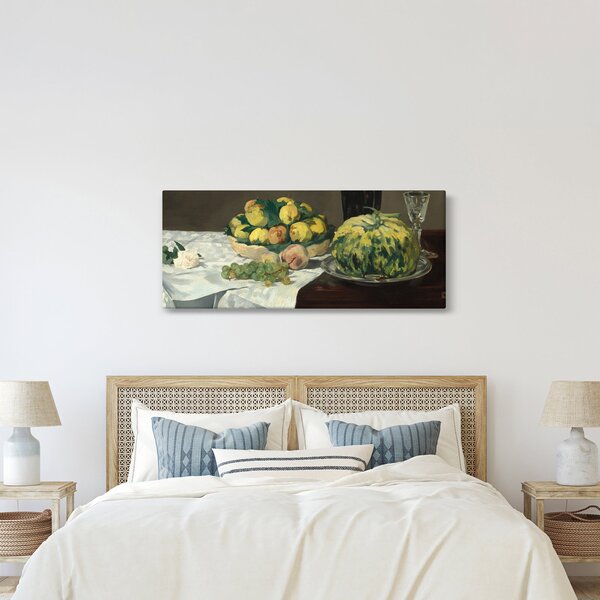Slika - Edouard Manet, Still Life with Melon and Peaches, reprodukcije (120x50 cm)