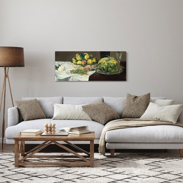 Slika - Edouard Manet, Still Life with Melon and Peaches, reprodukcije (120x50 cm)