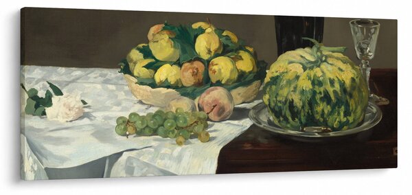 Slika - Edouard Manet, Still Life with Melon and Peaches, reprodukcije (120x50 cm)