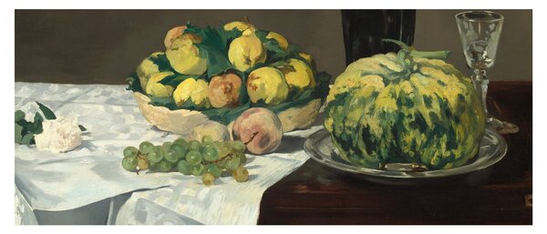 Slika - Edouard Manet, Still Life with Melon and Peaches, reprodukcije (120x50 cm)