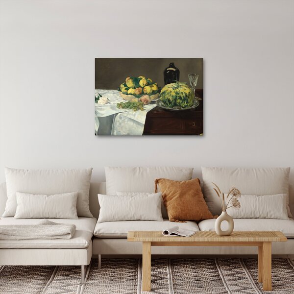Slika - Edouard Manet, Still Life with Melon and Peaches, reprodukcije (70x50 cm)