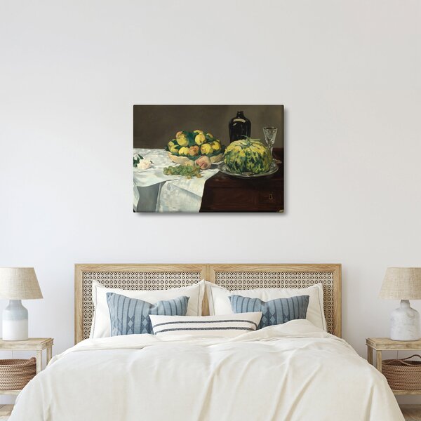 Slika - Edouard Manet, Still Life with Melon and Peaches, reprodukcije (70x50 cm)