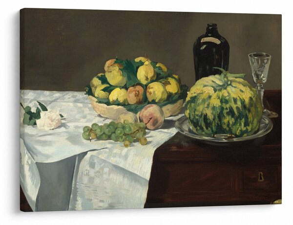 Slika - Edouard Manet, Still Life with Melon and Peaches, reprodukcije (70x50 cm)