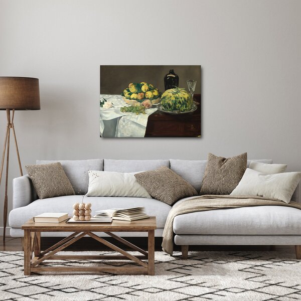 Slika - Edouard Manet, Still Life with Melon and Peaches, reprodukcije (70x50 cm)