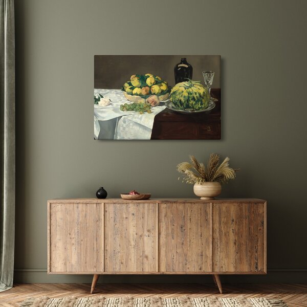 Slika - Edouard Manet, Still Life with Melon and Peaches, reprodukcije (90x60 cm)