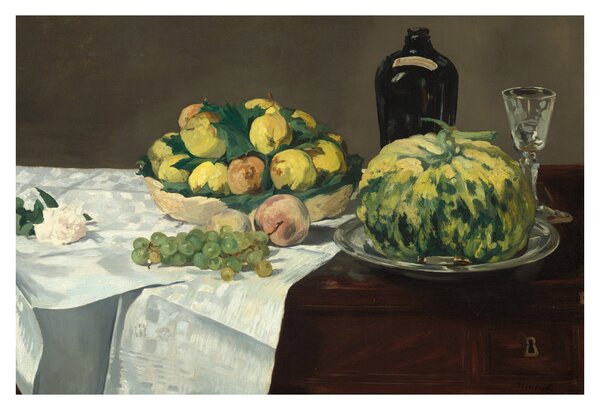 Slika - Edouard Manet, Still Life with Melon and Peaches, reprodukcije (90x60 cm)