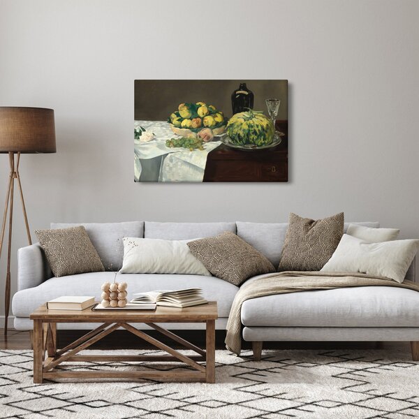 Slika - Edouard Manet, Still Life with Melon and Peaches, reprodukcije (90x60 cm)