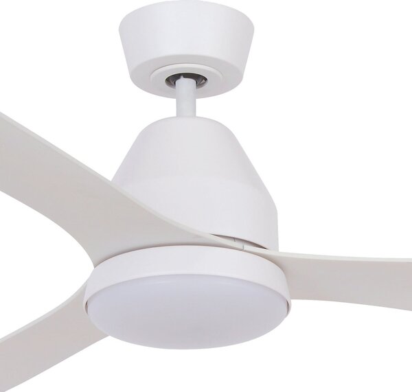 Stropni ventilator s rasvjetom Whitehaven, bijeli, tih – Beacon Beacon Lighting, Whitehaven, prigušiv, Bijela, Dnevna soba, Plastika, Moderan