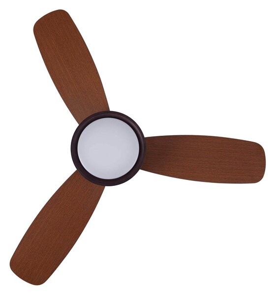 Stropni ventilator Flusso s rasvjetom, brončane boje, tih, Beacon Beacon Lighting, Flusso, prigušiv, Bronca / stari mesing, Dnevna soba, Drvo, Moderan