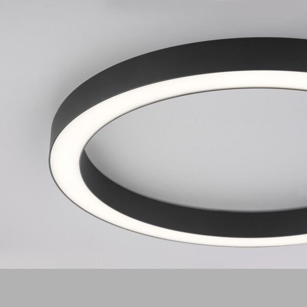 Stropne Svjetiljka PURE, PURE Lines Round, prigušiv, Crno, Dnevna soba, Metal, Moderan