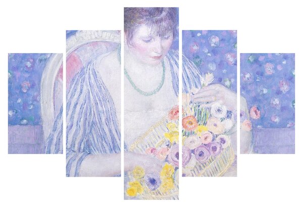Slika - Frederick Carl Frieseke, The Basket of Flowers, reprodukcije (150x105 cm)