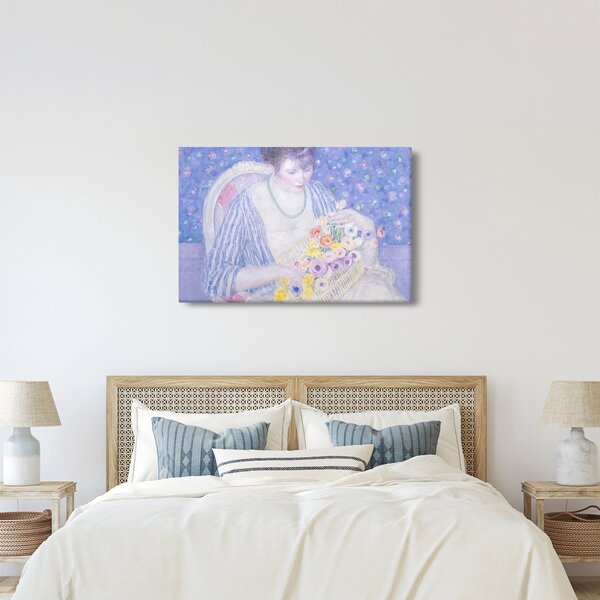 Slika - Frederick Carl Frieseke, The Basket of Flowers, reprodukcije (90x60 cm)
