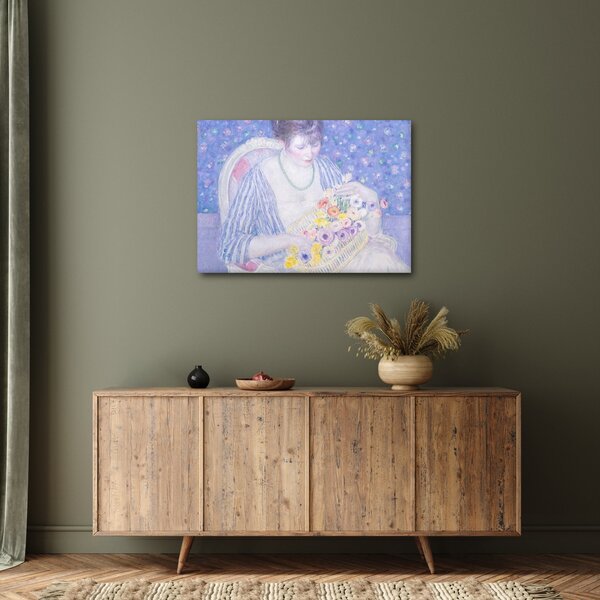 Slika - Frederick Carl Frieseke, The Basket of Flowers, reprodukcije (70x50 cm)