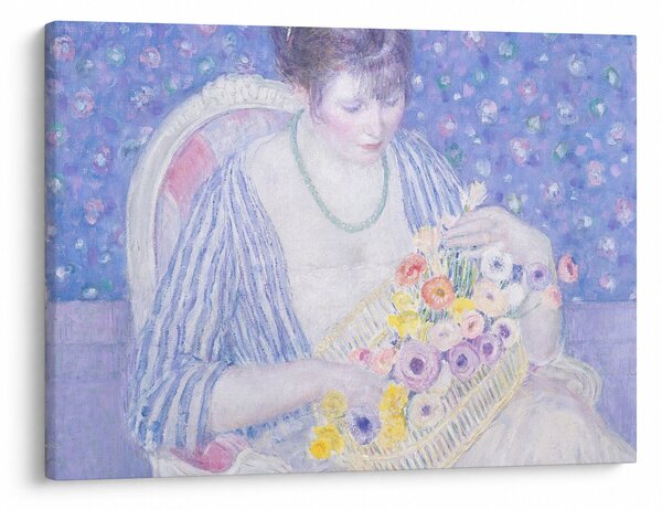 Slika - Frederick Carl Frieseke, The Basket of Flowers, reprodukcije (70x50 cm)