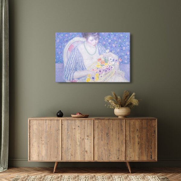 Slika - Frederick Carl Frieseke, The Basket of Flowers, reprodukcije (90x60 cm)
