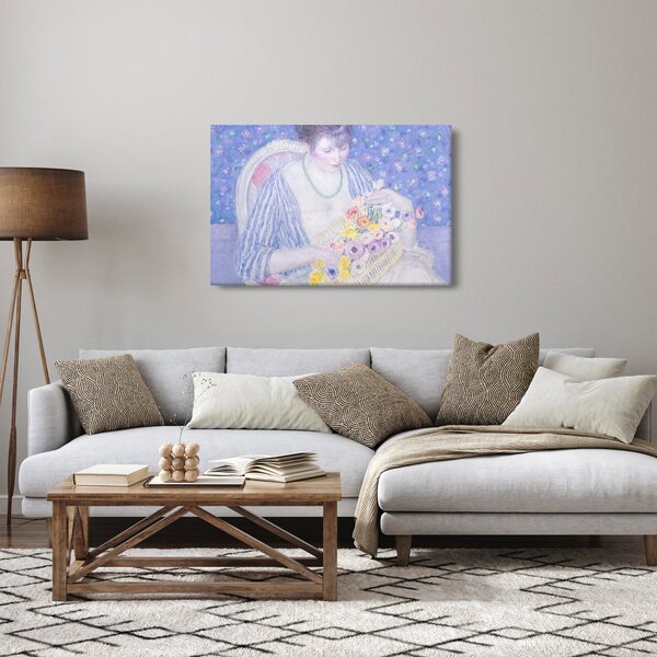 Slika - Frederick Carl Frieseke, The Basket of Flowers, reprodukcije (90x60 cm)