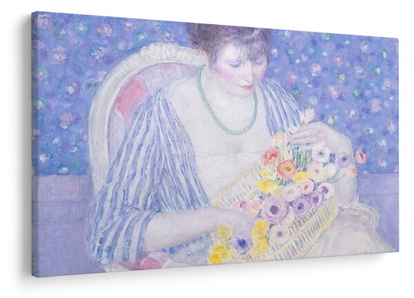 Slika - Frederick Carl Frieseke, The Basket of Flowers, reprodukcije (90x60 cm)