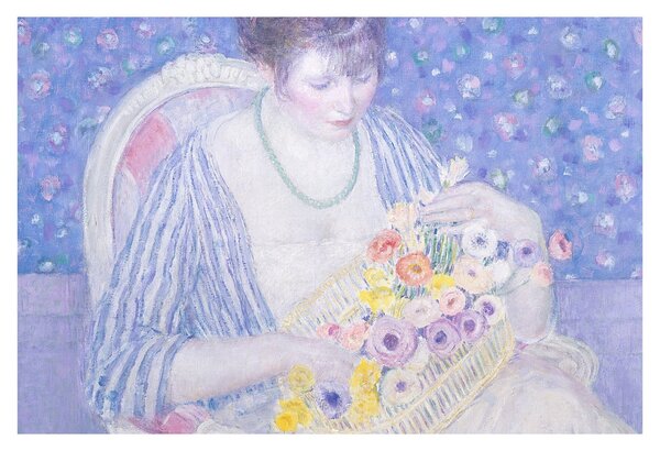 Slika - Frederick Carl Frieseke, The Basket of Flowers, reprodukcije (90x60 cm)