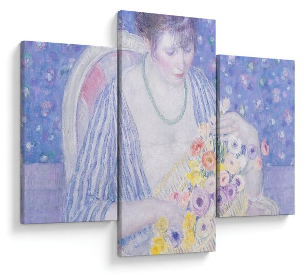 Slika - Frederick Carl Frieseke, The Basket of Flowers, reprodukcije (90x60 cm)